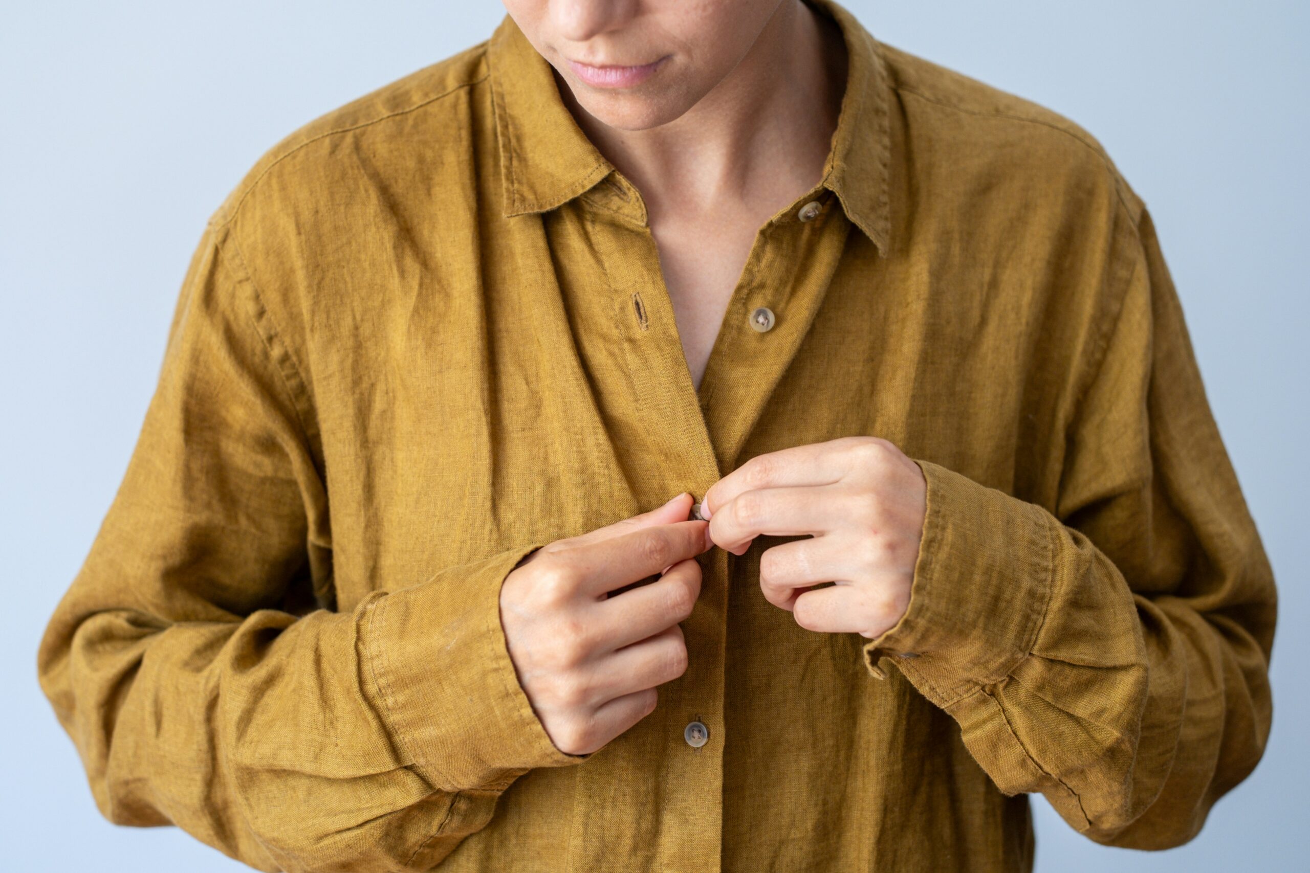 brown linen shirt